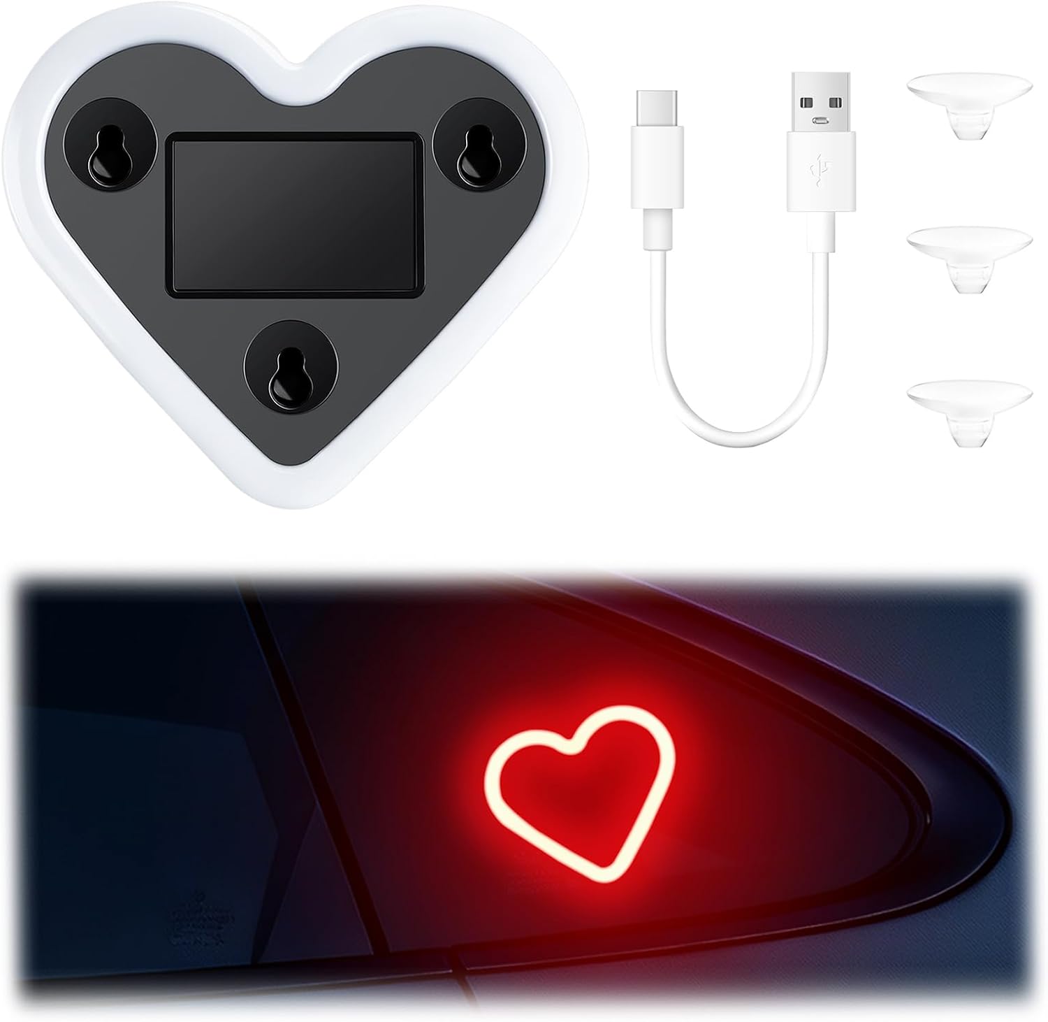 Heart Shaped Car LED Light