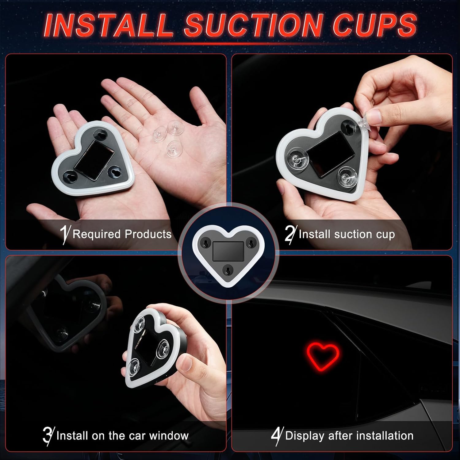 Heart Shaped Car LED Light