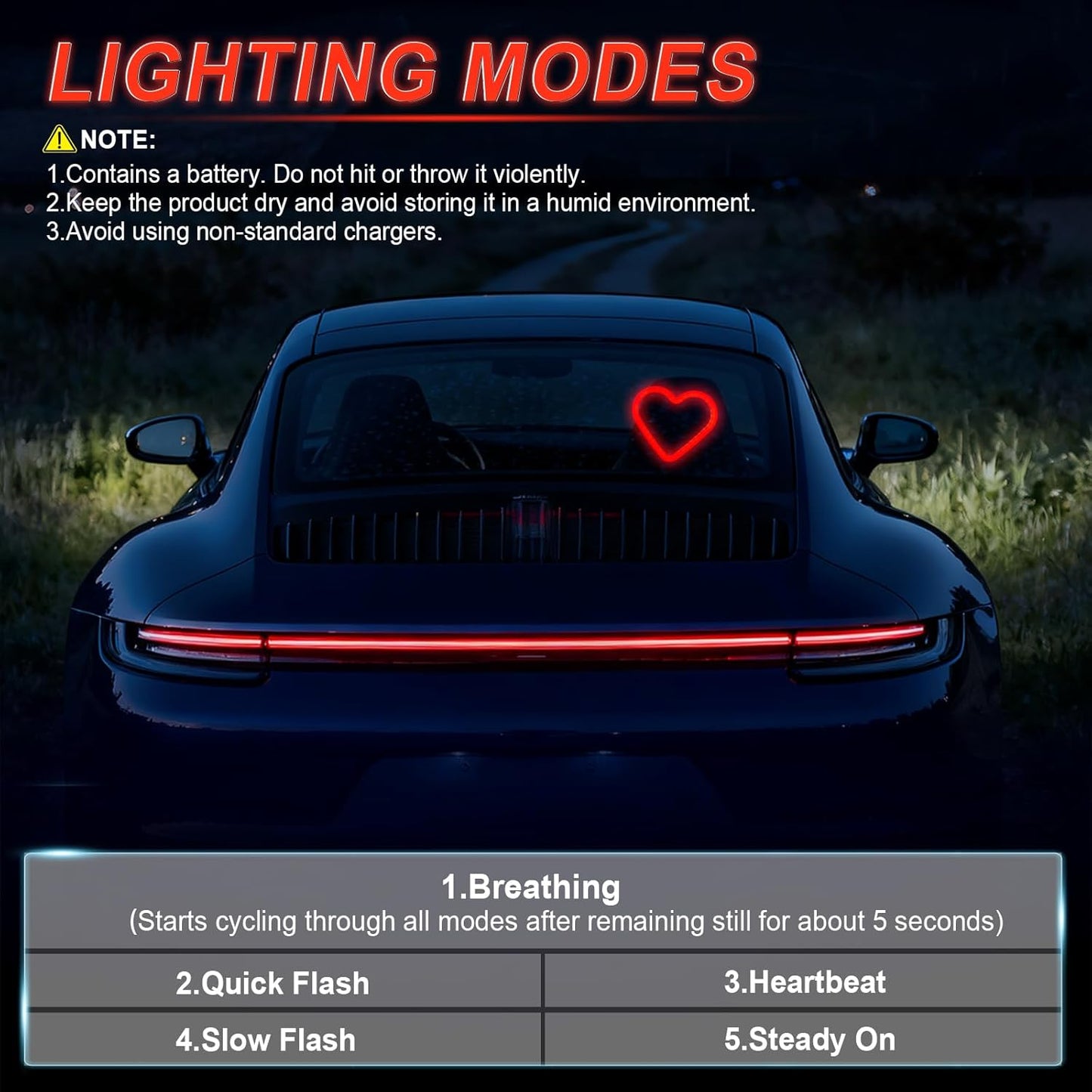 Heart Shaped Car LED Light